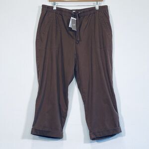J. JIll Pants Size Large Petite Brown Havana Cropped Cuffed NEW